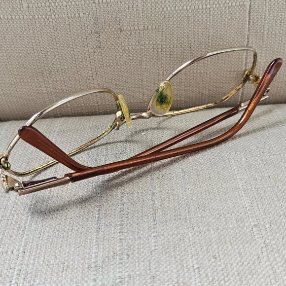 Vintage Luxottica Eyeglasses Frame Gold Tone Unisex Glasses Frame Made in Italy main image 4